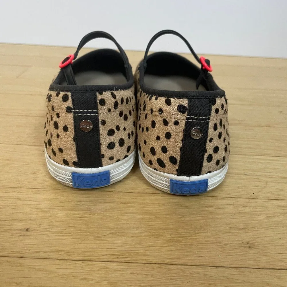 Keds mary jane flats - animal print on real cow hair fur Women's size 8.5 medium - Picture 2 of 7